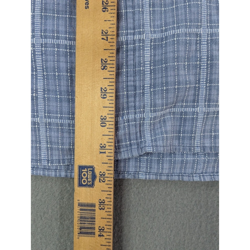 Big Dogs Mens Vintage 90s Plaid Button Down Shirt XL Blue White Short Sleeve - Picture 9 of 10